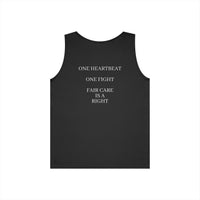 "Care Without Conditions" Tank Top: One Heartbeat. Equal Care.