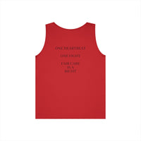 "Care Without Conditions" Tank Top: One Heartbeat. Equal Care.