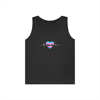 "Care Without Conditions" Tank Top: One Heartbeat. Equal Care.