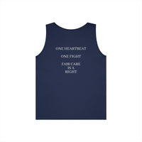 "Care Without Conditions" Tank Top: One Heartbeat. Equal Care.